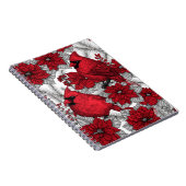 Kardinal und Poinsettia in Rot und Weiß Notizblock (Rechte Seite)