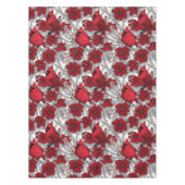 Kardinal und Poinsettia in Rot und Weiß Tischdecke (Vorderseite)