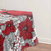 Kardinal und Poinsettia in Rot und Weiß Tischdecke (Beispiel)