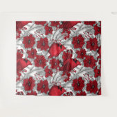 Kardinal und Poinsettia in Rot und Weiß Wandteppich (Vorderseite (Horizontal))