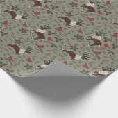 Kardinal und Rentier Geschenkpapier (Ecke)