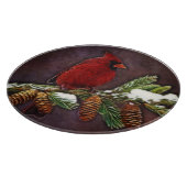 Kardinal und Schnee Pinecones Schneidebrett (Ecke)