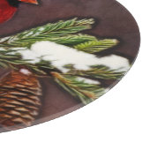 Kardinal und Schnee Pinecones Schneidebrett (Ecke)