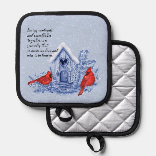 Kardinal und Snow-Pot-Inhaber Topflappen (Vorderseite/Rückseite)