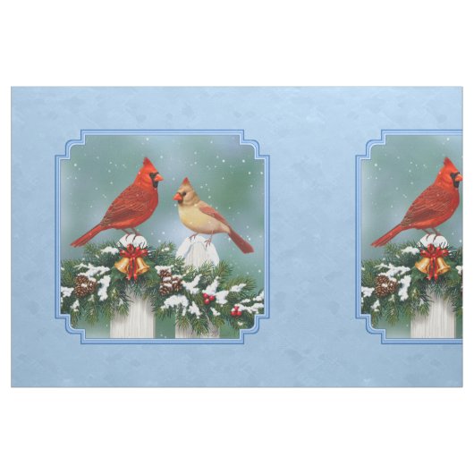 Kardinal und Weihnachtsgarten Stoff (Fat Quarter (45,7 x 55,9 cm))