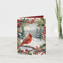 Kardinal und Weihnachtskarte