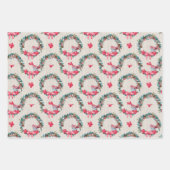 Kardinal und Weihnachtskranz Geschenkpapier Set (Vorderseite)