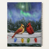 Kardinal und Weihnachtslicht Winterschnee Planer (Rückseite)