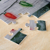 Kardinal und Weihnachtslicht Winterschnee Puzzle (Seite)