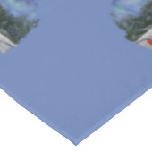 Kardinal und Weihnachtslicht Winterschnee Tischdecke (Schrägansicht)