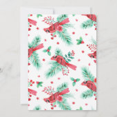 Kardinal- und Weihnachtsvögel Feiertagskarte (Rückseite)