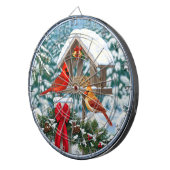 Kardinal und Weihnachtsvogelzuführung Dartscheibe (Vorderseite rechts)