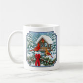 Kardinal und Weihnachtsvogelzuführung Kaffeetasse (Links)