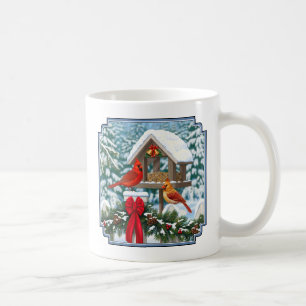 Kardinal und Weihnachtsvogelzuführung Kaffeetasse