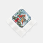 Kardinal und Weihnachtsvogelzuführung Serviette (Ecke)
