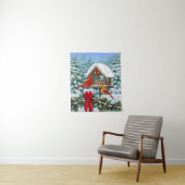 Kardinal und Weihnachtsvogelzuführung Wandteppich (Beispiel)