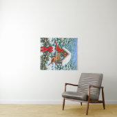 Kardinal und Weihnachtsvogelzuführung Wandteppich (Beispiel (Horizontal))