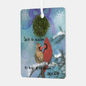 Kardinal unter Mistletoe Ornament (Vorderseite links)