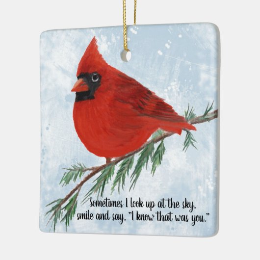 Kardinal Urlaubserinnerung Keramikornament (Links)