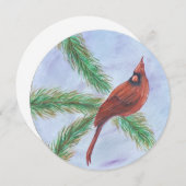 Kardinal Urlaubskarte Einladung (Vorne/Hinten)