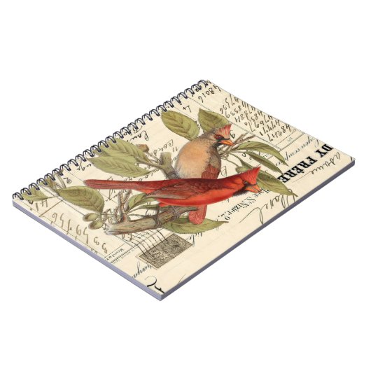 Kardinal Vintag French Spiraljournal Notizblock (Linke Seite)