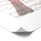 Kardinal Vintage Notenblätter drucken Poster (Ecke)