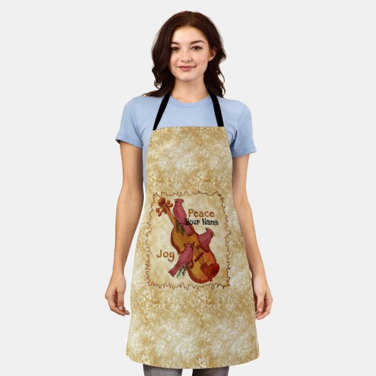 Kardinal Violine Schürze (Getragen)