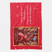 Kardinal Vögel auf dem Weihnachtsbaum anpassen Geschirrtuch (Vertikal)