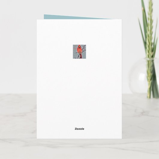 Kardinal-Vogel im Schneefall Karte (Rückseite)