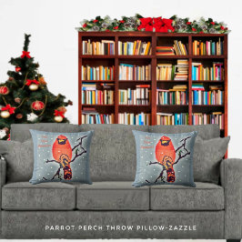 Kardinal-Vogel im Schneefall Kissen