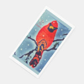 Kardinal-Vogel im Schneefall Serviette (Ecke)
