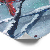 Kardinal Vögel Winter von Renee Lavoie Poster (Ecke)