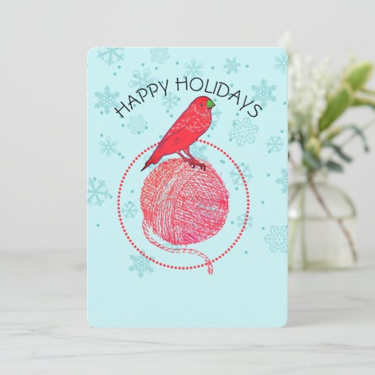 Kardinal-Vogelgarn Strickfaser Weihnachten (Stehend Vorderseite)