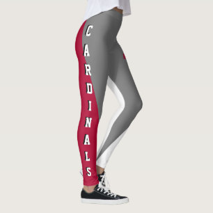 Kardinal von Team & Lüfter Rot/Grau/Weiß-Maskottch Leggings