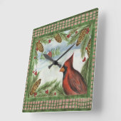 Kardinal-Wandklemme Quadratische Wanduhr (Winkel)