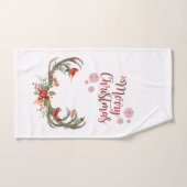 Kardinal Wasserfarbe Antler Rentier Weihnachten Badhandtuch Set (Handtuch)