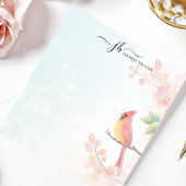 Kardinal Wasserfarbe Herbstzweig Personalisiert Notizblock