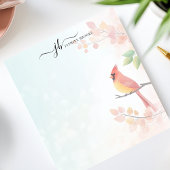 Kardinal Wasserfarbe Herbstzweig Personalisiert Notizblock