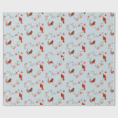 Kardinal Wasserfarbe Herzform Weihnachten Geschenkpapier (Flach)