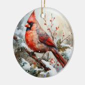 Kardinal Wasserfarbe Persönliche Erinnerung Weihna Keramik Ornament (Links)