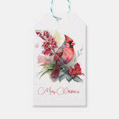 Kardinal Watercolor Weihnachten Geschenkanhänger (Vorderseite)