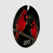 Kardinal Weihnachten - Akrylorische Ornamente (Vorderseite)
