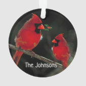 Kardinal Weihnachten - Akrylorische Ornamente (Rückseite)