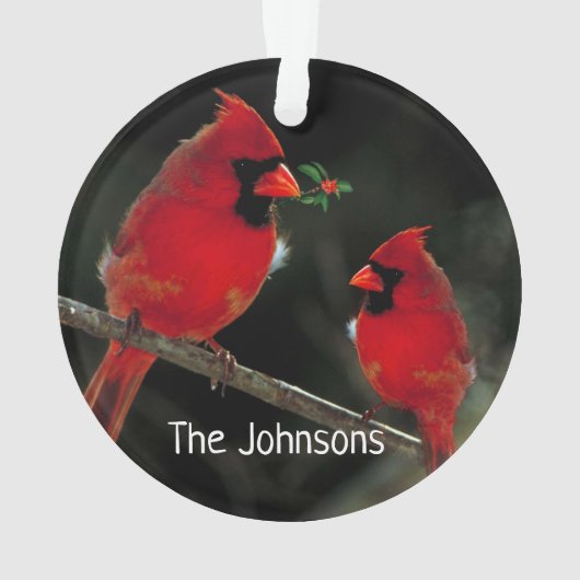 Kardinal Weihnachten - Akrylorische Ornamente (Rückseite)