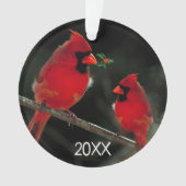 Kardinal Weihnachten - Akrylorische Ornamente (Vorderseite)