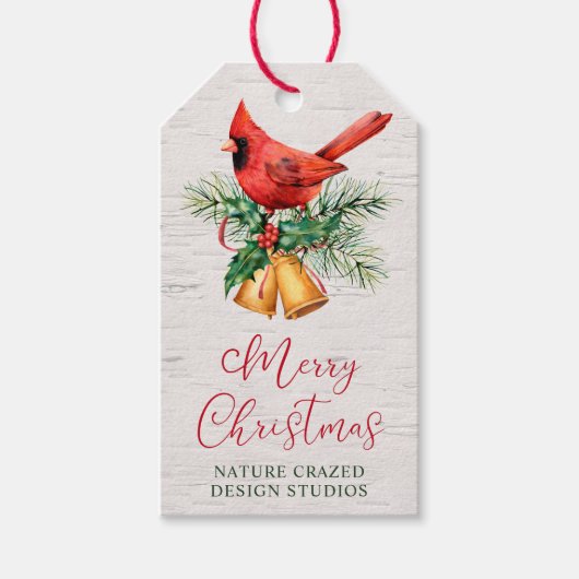 Kardinal Weihnachten Geschenkanhänger (Vorderseite)