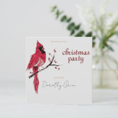 Kardinal Weihnachten Party Einladung (Stehend Vorderseite)