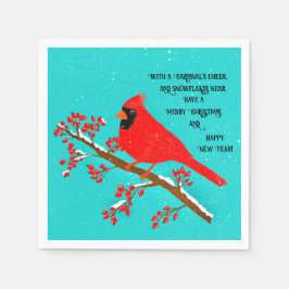 Kardinal Weihnachts-Zaubernappenschnabel Serviette