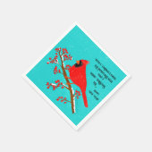 Kardinal Weihnachts-Zaubernappenschnabel Serviette (Ecke)