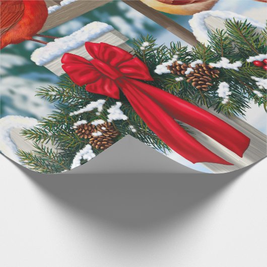 Kardinal Weihnachtsfest Geschenkpapier (Ecke)